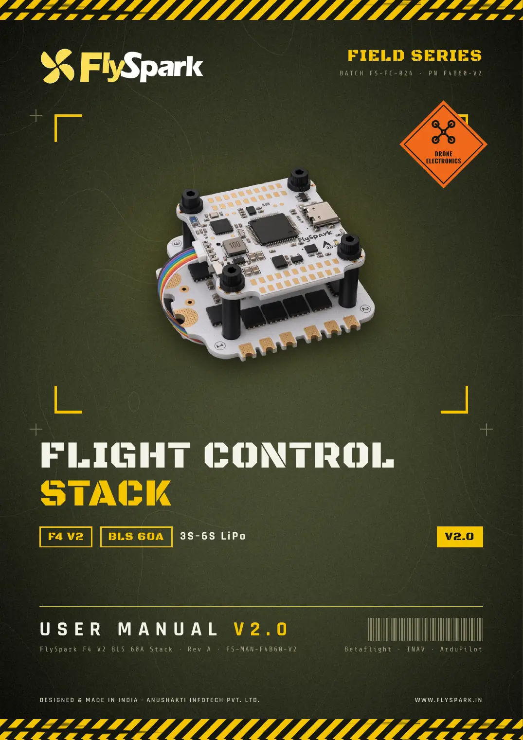 FlySpark F4 V2 BLS 60A Stack — User Manual, page 1
