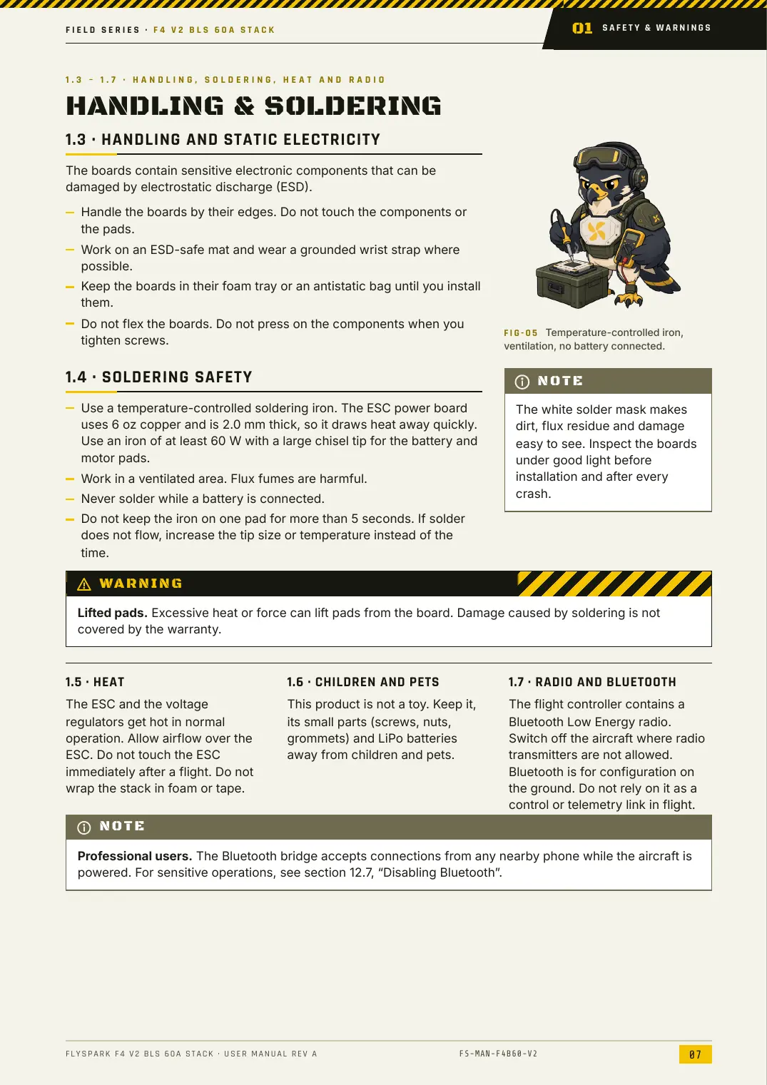 FlySpark F4 V2 BLS 60A Stack — User Manual, page 7