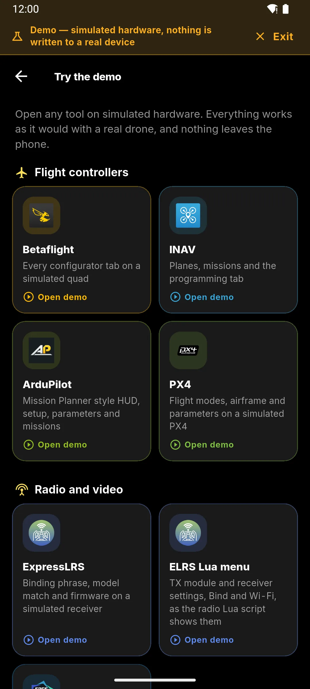 Demo hub in FlySpark Configurator