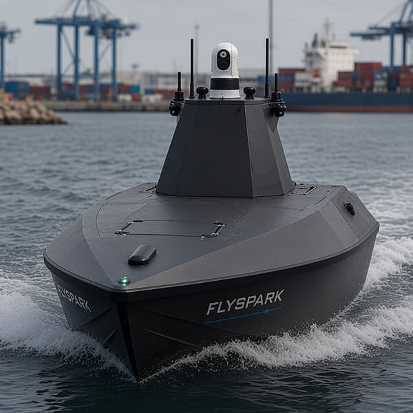 SeaScout S8 uncrewed surface vessel on port security patrol