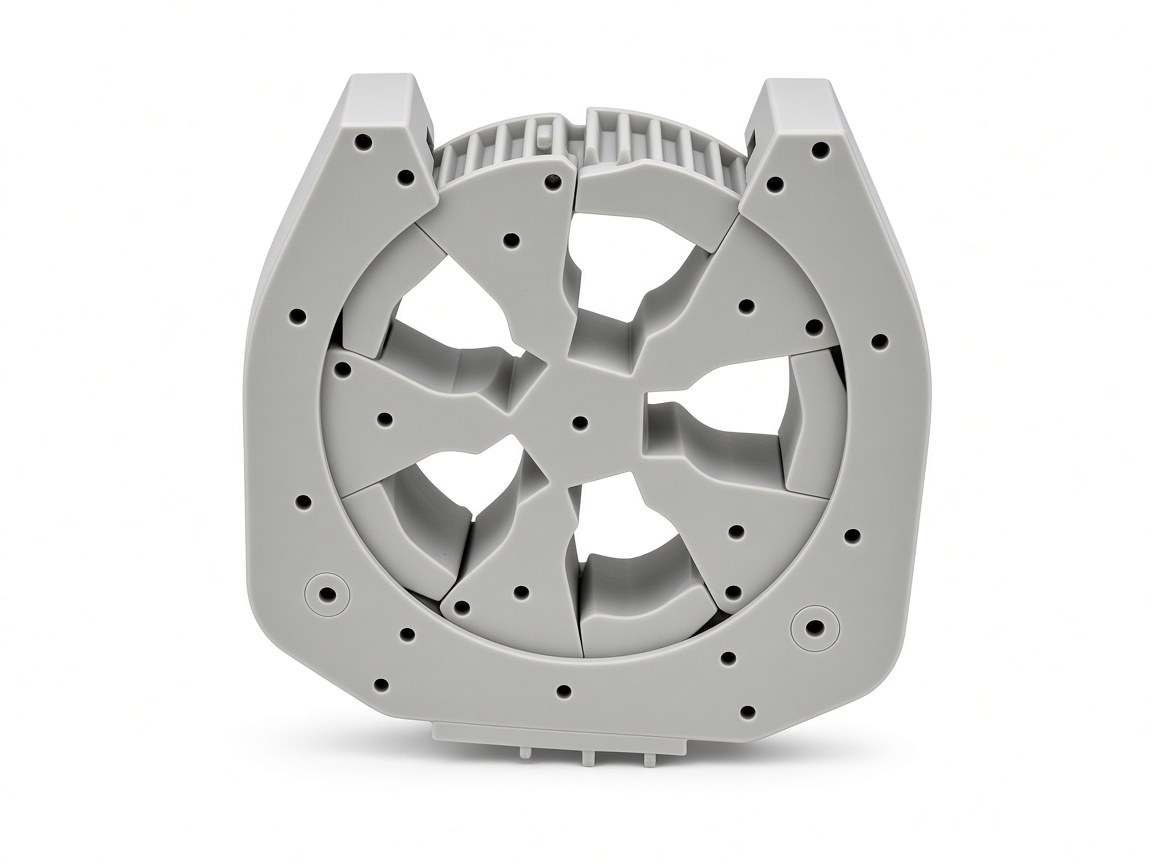 FlySpark RD5-C 5-position revolver drone dropper front view showing the rotary drum and empty payload positions