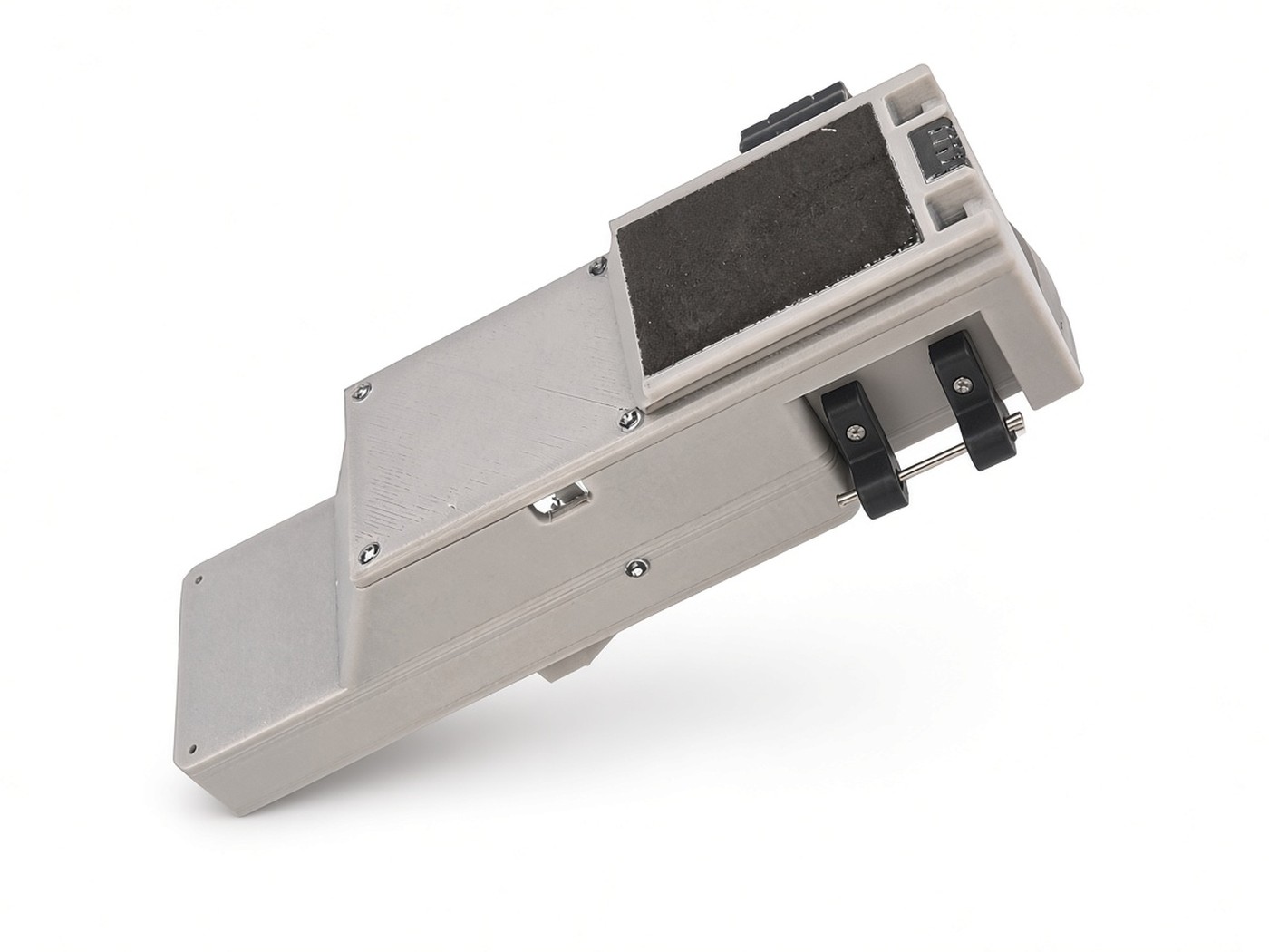 FlySpark XD2-V2 pin-release dual-channel drone dropper, shown empty with both pin brackets closed