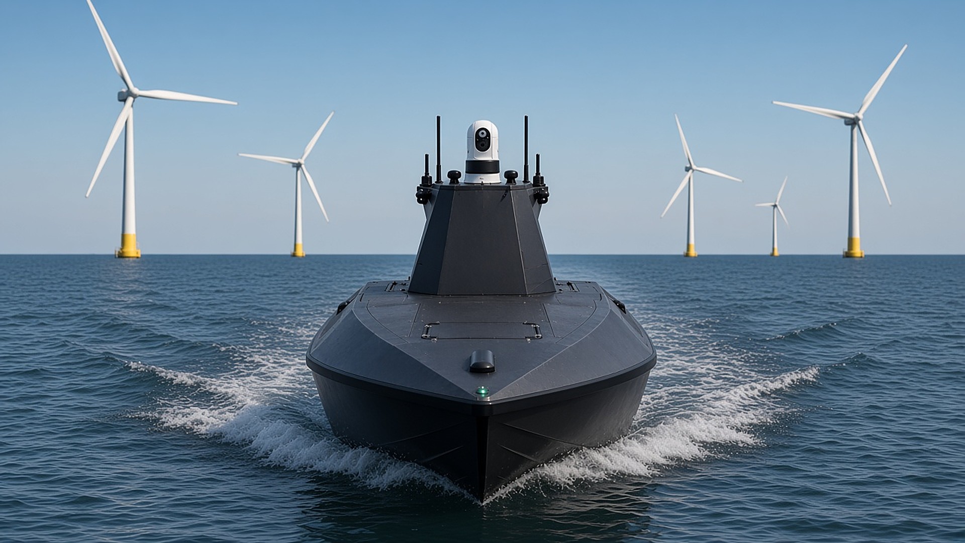 FlySpark SeaScout S8 carrying out hydrographic survey near an offshore wind farm