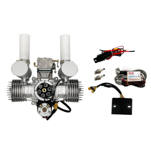 FlySpark AeroEngine-130 AutoStart Twin-Cylinder 130cc Gasoline UAV Engine with Built-in Alternator